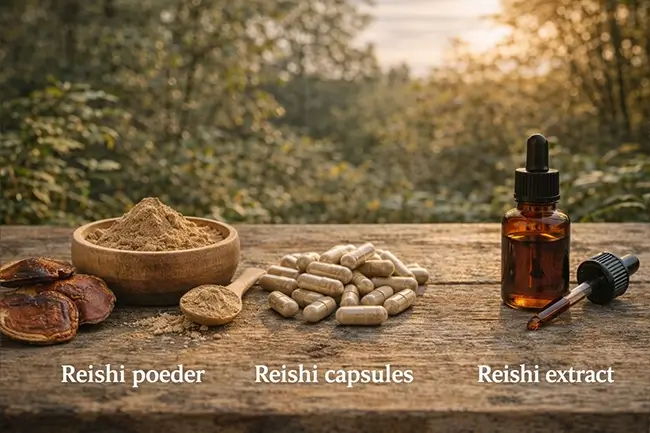 Reishi poeder, capsules of extract