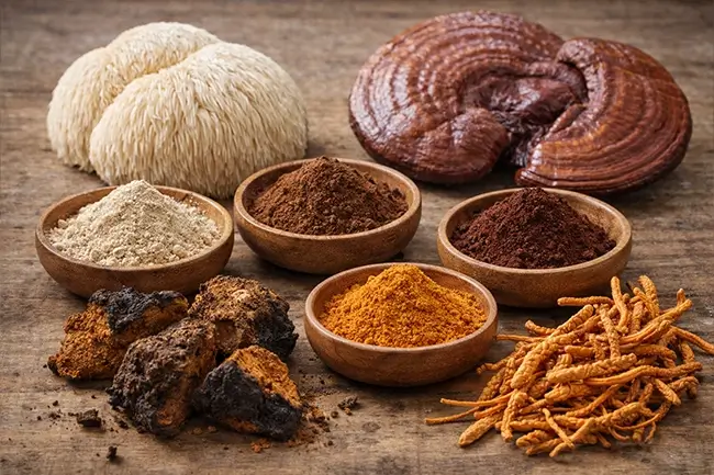 's mane met reishi, chaga en cordyceps voor een breed adaptogeen effect