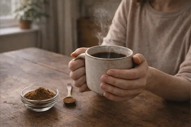 Chaga kopen en verwerken in een warme kop thee als dagelijkse routine