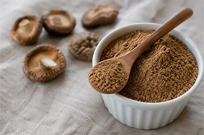 shiitake poeder bioactieve stoffen lentinan en eritadenine